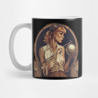 Retro lady golfer Mug